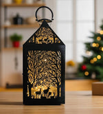 Laterne Forest 2er Set aus Metall Farbe schwarz gold