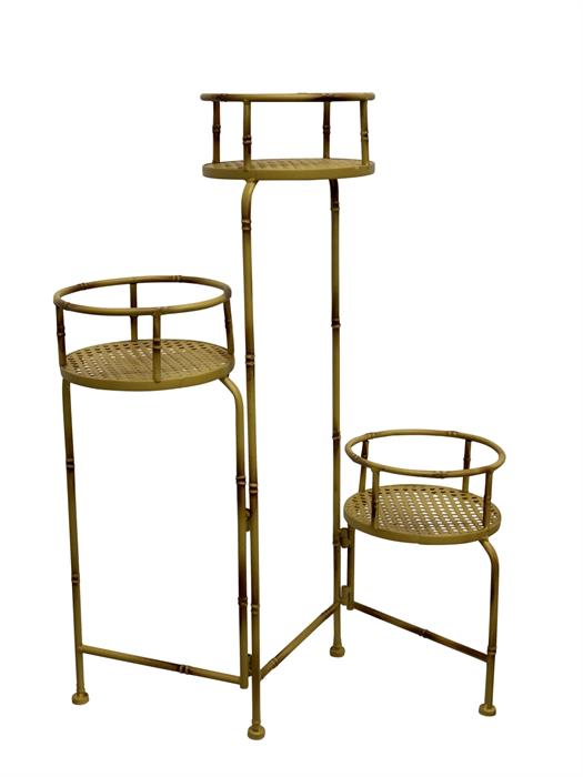 Pflanzenständer Bambus look 
aus Metall
L:20cm B:56cm H:76cm
mit 3 Ablagen D:18.5cm