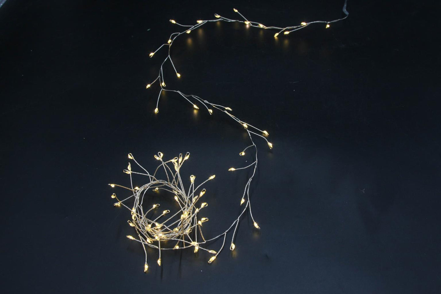 LED Outdoor Micro Draht Lichterkette 
Cluster 100 LED L:200cm
silber Draht