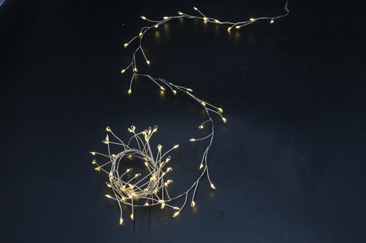 LED Outdoor Micro Draht Lichterkette 
Cluster 100 LED L:200cm
silber Draht