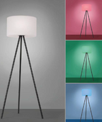 LED Solar Stehleuchte mit 3 Fuss Stativ runder Lampenschirm D38cm x H144cm