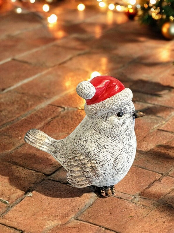 Deko Vogel mit roter XMAS Mütze