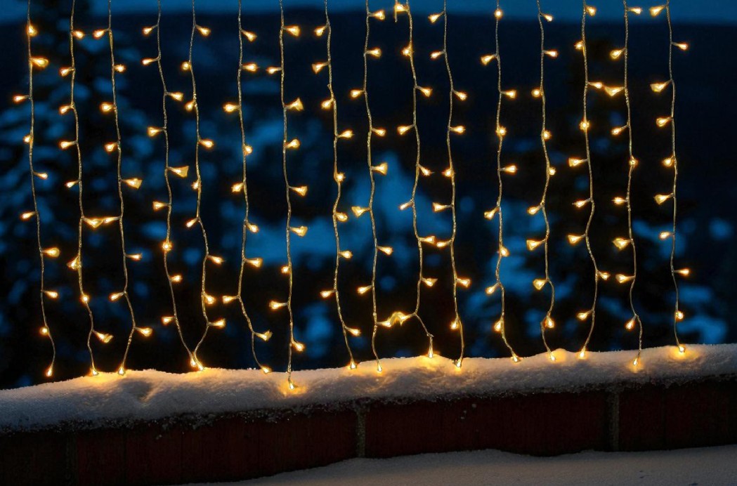 LED Lichtervorhang Outdoor mit 16 Strängen Total 160 LED B:160cm H:100cm