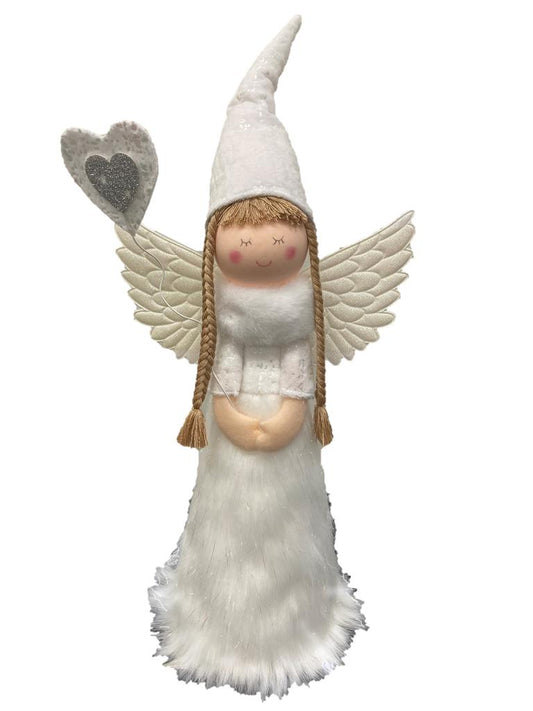 Deko Engel  stehend weiss
Grösse: D16cm x H41cm