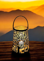 Laterne Forest mit Kordel aus Metall schwarz gold D26cm x H41cm