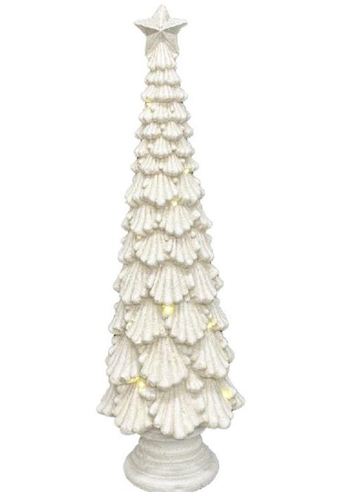 LED Tannenbaum weiss aus Magnesia mit 8 LED H78cm