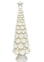 LED Tannenbaum weiss aus Magnesia mit 8 LED H78cm
