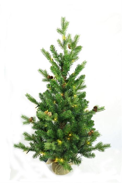 Albero di Natale a LED con 50 LED
 Lucine in un vaso di iuta
 avvolto D:45cm H:90cm
