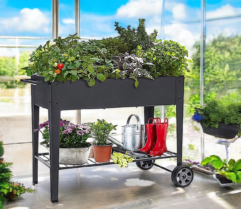 Hochbeet aus Metall L40cm x B95cm x H80cm in anthrazit