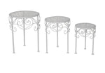 Pflanzenständer 3er Set 
aus Metall, Design Ranken,
Farbe: weiss
pulverbeschichtet