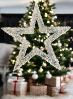 LED Stern weiss Outdoor aus Metall mit 600 LED Micro Light Grösse 70x8x70cm