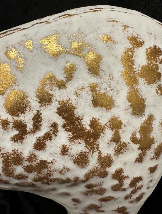 Deko Hirsch aus Metall weiss gold H73cm