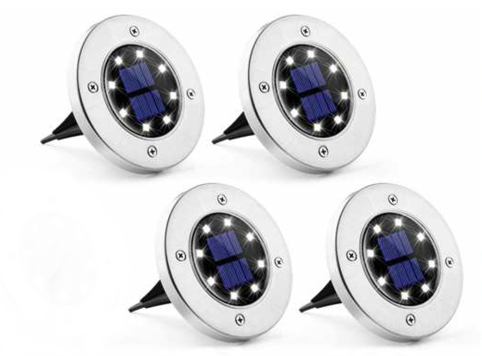LED Solar Boden Leuchte 
4er Set mit je 8 LED