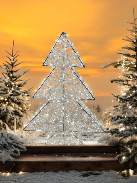 LED Tannenbaum weiss Outdoor aus Metall mit 500 LED Micro Light