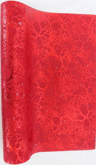 Dekostoff "imitiertes" Leinengewebe, Farbe: rot, Masse: 36cm x 300cm