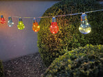 LED Lichterkette Outdoor 
10 LED Glühbirnen farbig
Batterienbetrieben