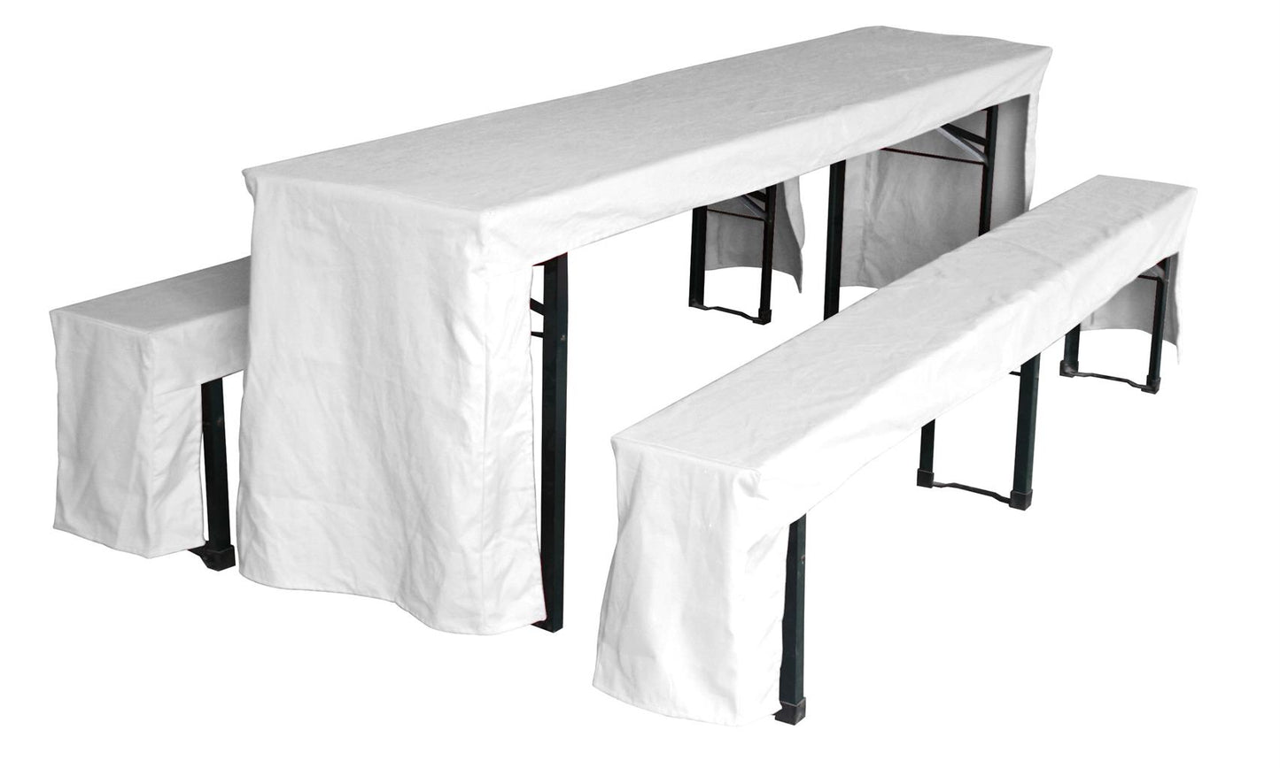 Festbank-Garnitur Hussen Farbe: Weiss