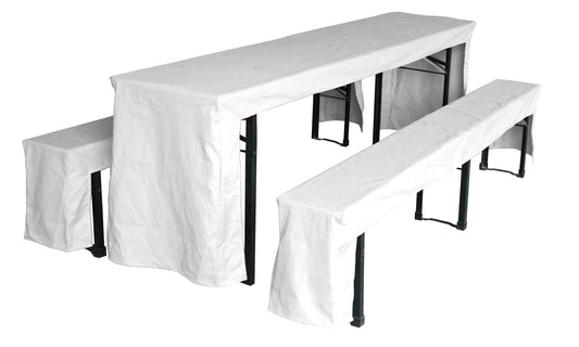 Festbank-Garnitur Hussen Farbe: Weiss
