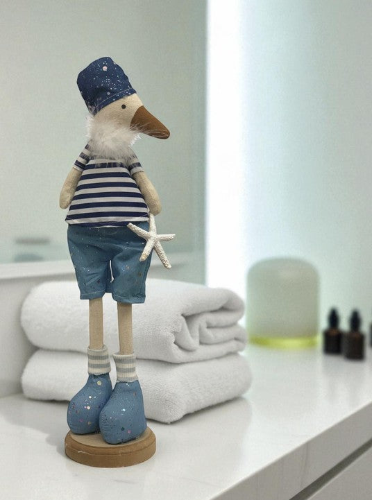 Deko Möwe aus Stoff stehend H:42cm
Design: Beach
Farbe: Blau
L:13cm B:10cm H:42cm