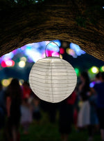 LED Solar Outdoor Lampion Weiss Rund D:25cm Warm weisses Licht - 1 LED