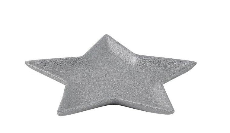 Deko Schale Stern 
aus Keramik
Farbe: Silber
D:24cm x H:2cm