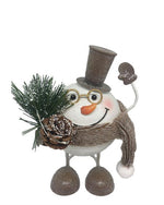 Figurine décorative bonhomme de neige
 fait de metal
 L11 cm x l 14 cm x H18 cm