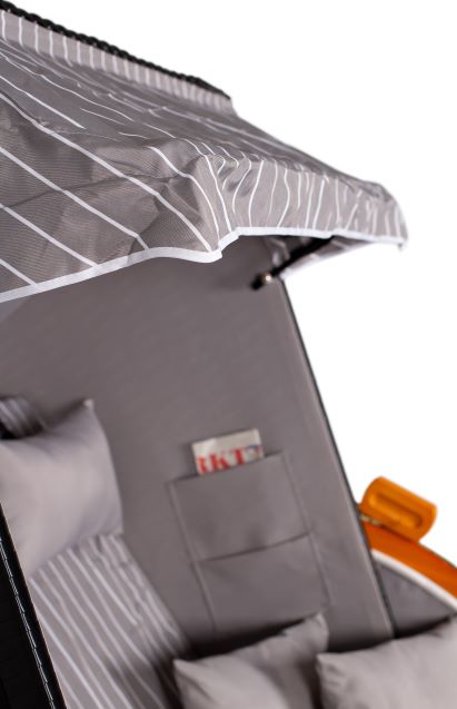 Strandkorb "Ostsee" gestreift royal grau