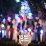 LED Solar Hängeleuchte in Braun mit Teelicht Metall D10cm