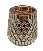 Windlicht aus Glas 
Orientalisches Design
Farbe: Kupfer 
D:13cm H:15cm