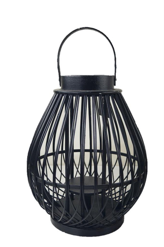 Lanterne en bambou
 avec poignée
 La couleur noire
 P26,5 cm x H33,5 cm