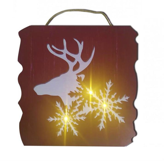 LED Bild aus Holz "Hirschkopf"
mit 3 LED
L:40cm B:2.4cm H:40cm