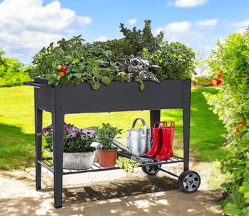 Hochbeet aus Metall L40cm x B95cm x H80cm in anthrazit