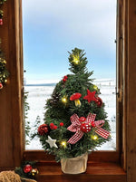 LED Weihnachtsbaum mit 10 LED Lichterkette Topf in Jute Farbe: Grün