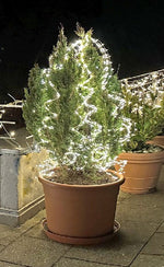 LED Outdoor Lichterkettenstrang 
720 LED - L: 200cm silber Draht
Warm weiss Licht