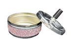 Schleuder-Aschenbecher rosa Crystal D:11 H:10cm Metall verchromt