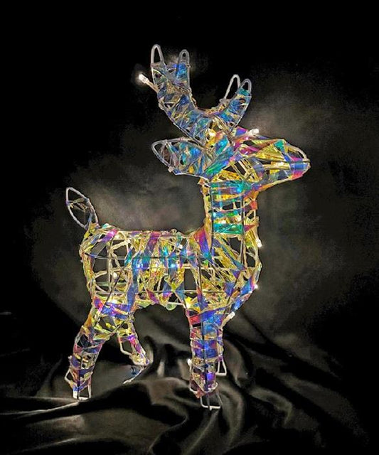 LED Rentier Candy aus Metall mit 50LED Farbige PET Streifen