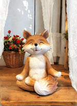 Deko Fuchs sitzend aus Polyresin