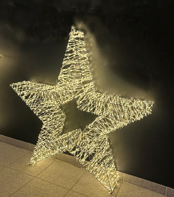 LED Stern Outdoor Metall mit 2000 LED Farbe: Silber D: 120cm - T:16cm