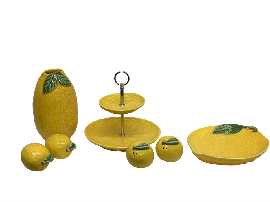 Etagere "Lemon" aus Keramik mit 2 Ablageflächen