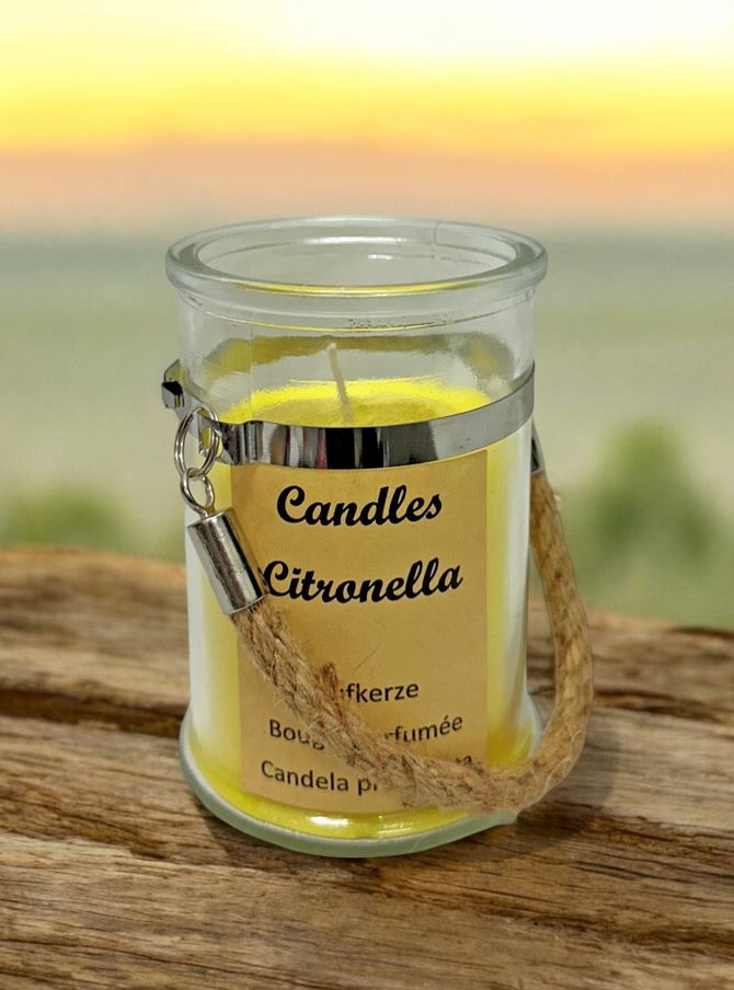 Citronella Kerze im Glas mit Kordel