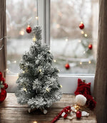 LED Tannenbaum H50cm mit Kunstschnee 15 warm weisse LEDs