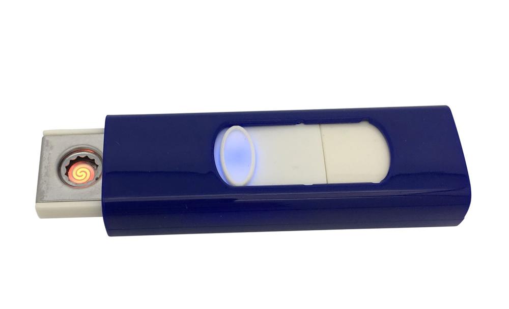 Feuerzeug mit Glühspirale USB Stick zum Aufladen Farbe: blau im Display