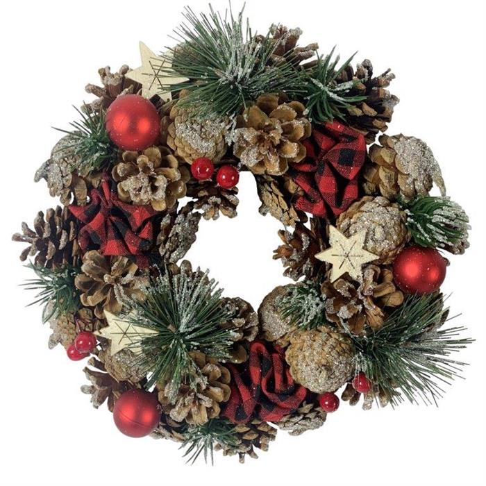 Couronne de Noël décorée
 Diamètre 27cm