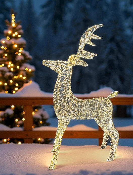 LED Rentier gold Outdoor aus Metall mit 720LED Micro Light goldige PET Streifen