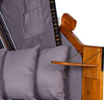 Strandkorb "Ostsee" XXL gestreift anthrazit/braun