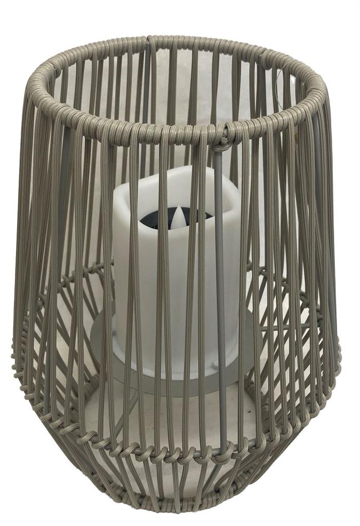 LED Solar Laterne Farbe: grau mit Solar Kerze weiss Grösse Laterne 20x20x25cm