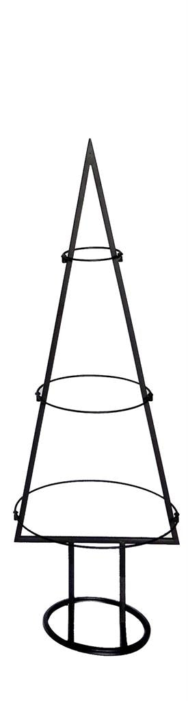 Tannenbaum 3D in Schwarz aus Metall H: 90cm D: 30cm