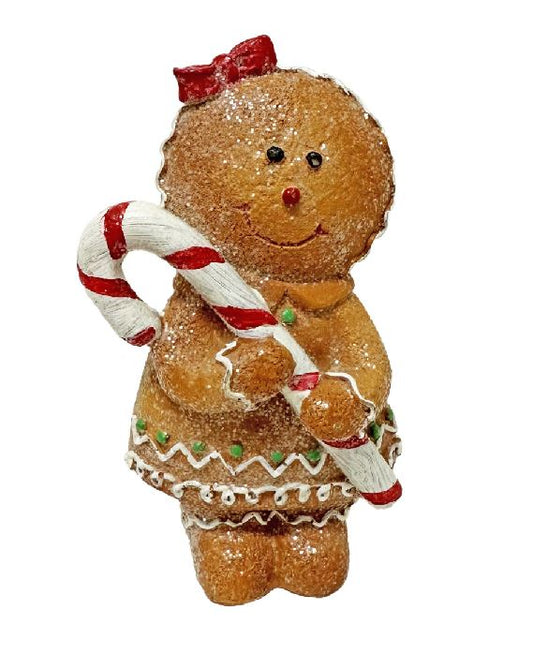 Deko Lebkuchen mit Zuckerstange aus Polyresin