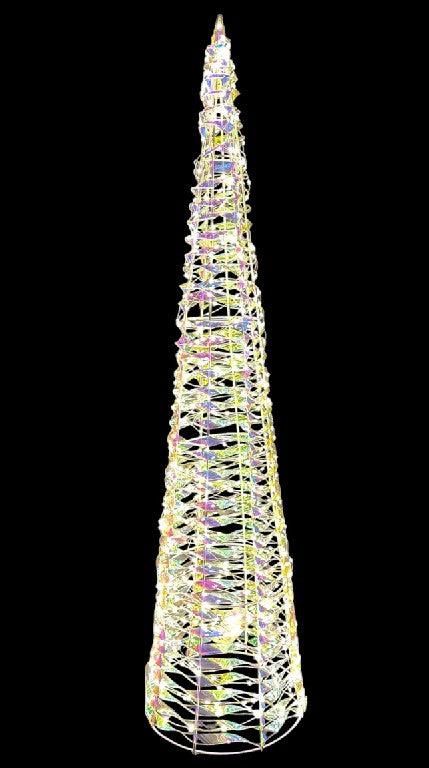 LED Kegel Candy Outdoor aus Metall mit 600 Micro LED Farbige PET Streifen