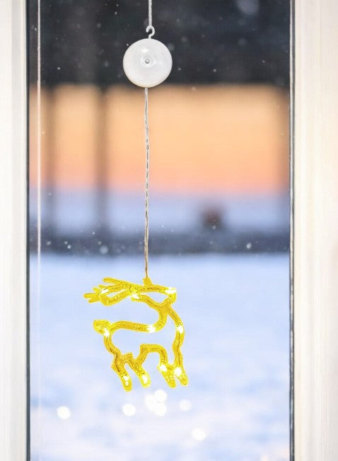 LED Rentier 10 LED für Fenster transparent leuchtend auf beiden Seiten